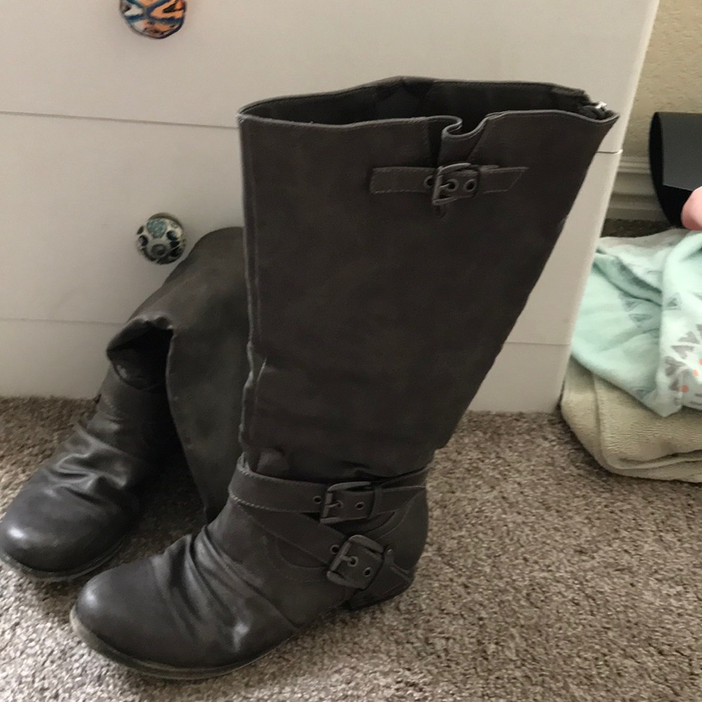 Carlos Santana Gray Riding Boots